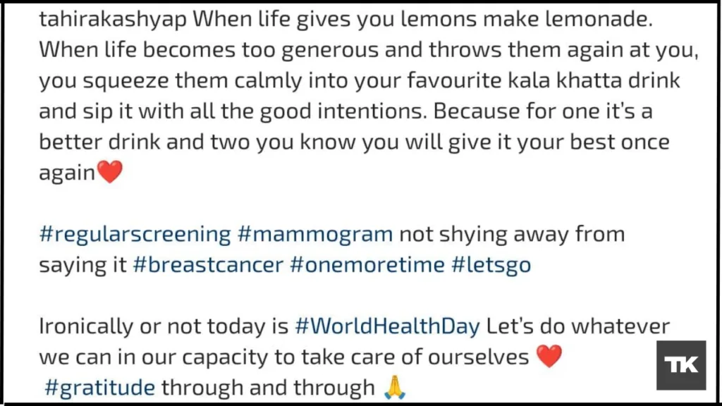 Tahira Kashyap Cancer Relapse