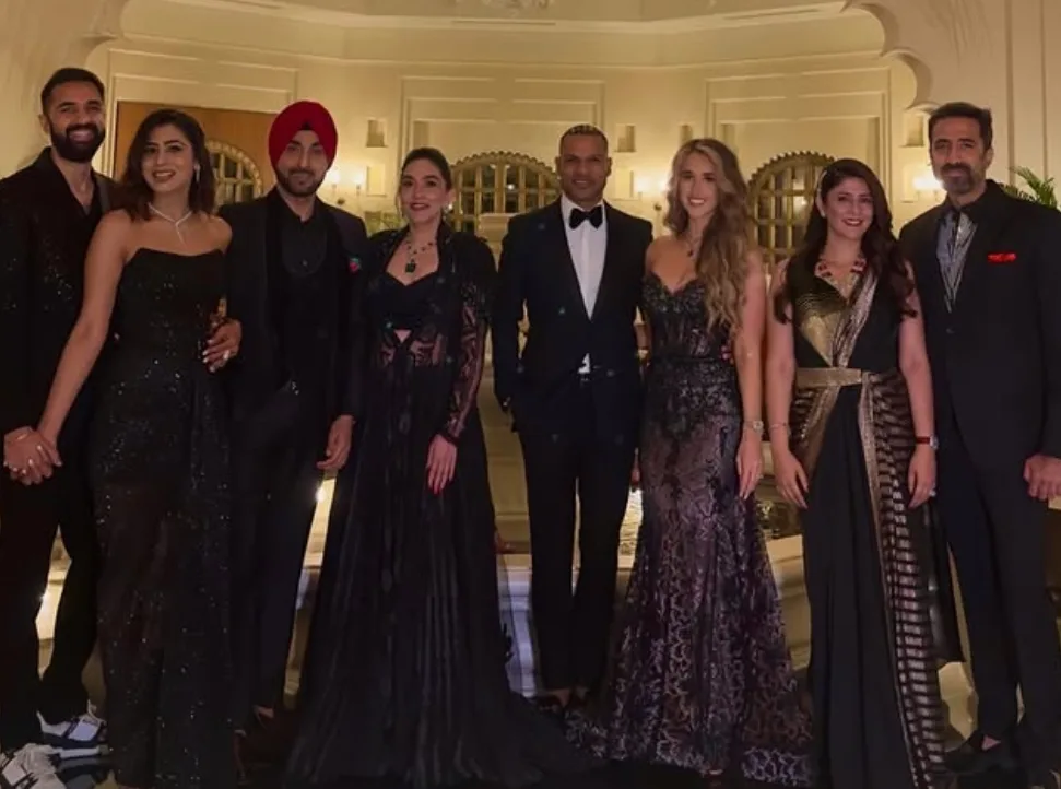 Sophie Shine and Shikhar Dhawan